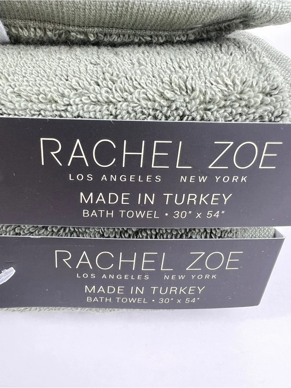 Rachel Zoe Bath Towel Set Dark Green Plush !00% Cotton Made in Turkey 9 Pc NEW